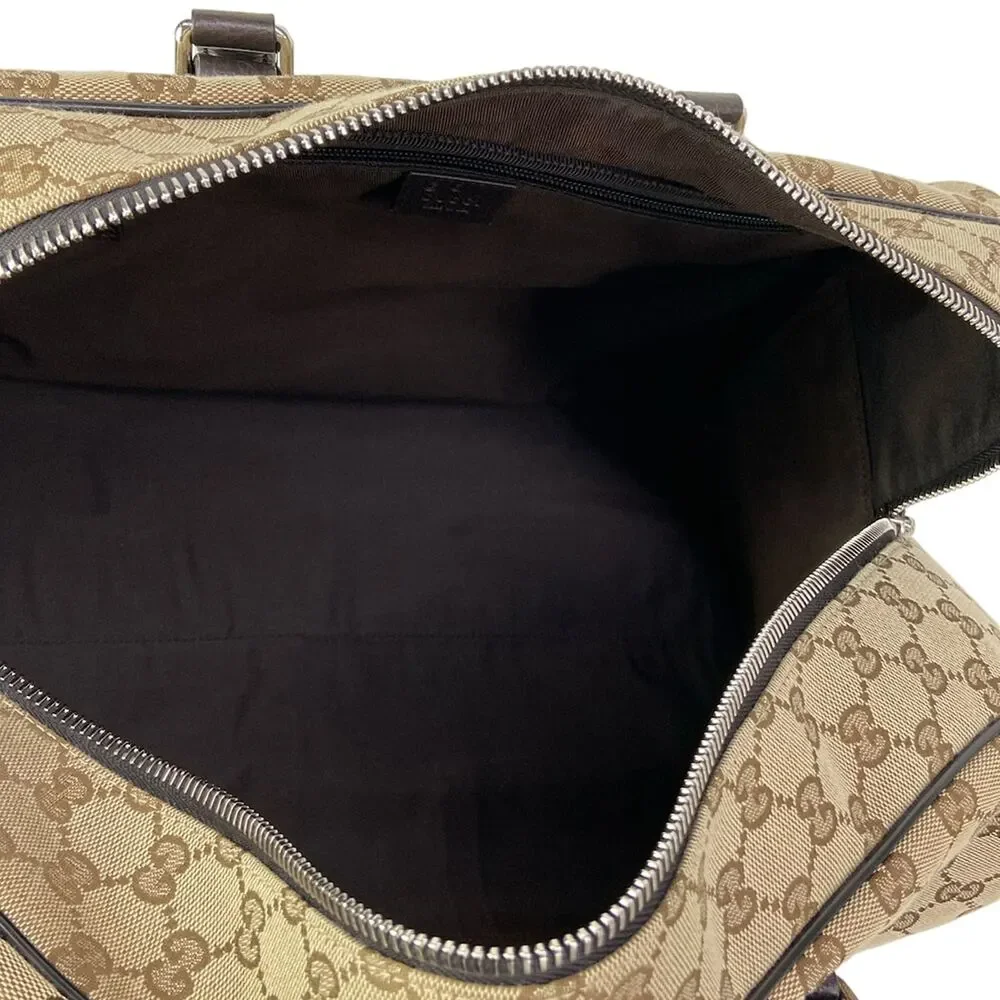 Gucci GG Boston Bag 449167 Beige Dark Brown Jacquard Leather